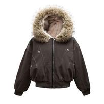 DRIPX Žieminiai paltai Kailinė apykaklė Parkas Paltai Vyrams Vintažiniai Storesni Fleece Šilti paltai Gatvės stilius Harajuku Hip Hop Quilted paltai Viršutinė apranga S gray