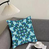 Henna Bloom Cushion Cover Elegant Comfort Pillowcase Sofa Bed Double-Sided Printed Invisible Zipper Home Decor Peach skin 18*18(CM)-1Pcs