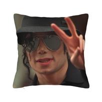 Michael Jackson Pillowcase Soft Polyester Cushion Cover Decorative Mjj Pop Music Singer Pillow Case Cover Bedroom 45X45Cm Peach skin 18*18(CM)-1Pcs