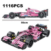 Techninis Pink F1 Superautomobilio Lenktyninio Automobilio Modelis Statybiniai Kaladėlės City Speed Champions Transporto Priemonės Rinkinys Kaladėlės Žaislas Dovana Vaikui Berniukui NO Original Box