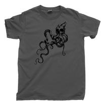 Krakeno Kaukolė Aštuonkojis Piratas Vaiduoklis Vaiduoklių Laivas Deivio Džounso Nuskendusieji Laivai Marškinėliai Unisex T-shirt XXXXL