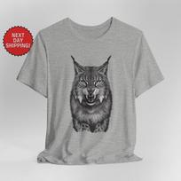 Wild Scary Lynx T-Shirt - Wild Lynx Scary T-Shirt - Unique Animal Graphic Tee - Unisex T-Shirt XXXL