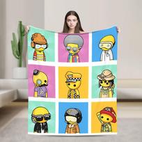 Lankstus gyvenimas Šilta minkšta antklodė Vaikams pliušinė antklodė Naujovė Sofai Kėdei Flanelinė lovatiesė Sofos lovos užvalkalas 75x90cm yellow