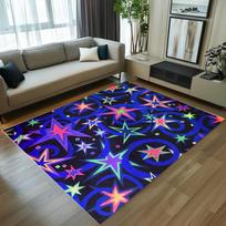 Arcade Stars Rugs, Retro Rug, Washable Gamer Room Carpet, Non-Slip Gamer Carpet Children Easy To Clean 50X80CM