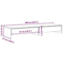 Dual Monitor Stand with Drawers Black Oak Effect 100 x 27 x 15 cm