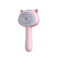 One Button Cat Spray Brush USB Charging Pet Steam Brush Pet Hair Cleaning Comb  Pet Grooming rožinė