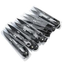 12Pcs Spring Yarn Scissors UShaped SK5 High Carbon Steel CrossStitch Thread DIY Clipper