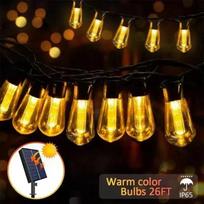 10/20 lemputės LED saulės girliandos Pasakų atspari vandeniui terasos lempa Lauko vakarėlio dekoravimui Šventinė girlianda Sodo lempos warm-3m 10led