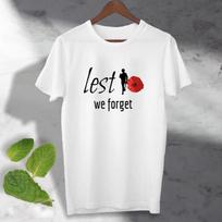 Lest We Forget T Shirt Remembrance Poppy Unisex Men's Ladies Ideal Gift  Tee Top L