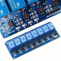 Rosfix 8 kanalų relės modulis 12V – Suderinamas su Arduino | Optinė izoliacija | Matmenys 137 x 57 x 19 mm