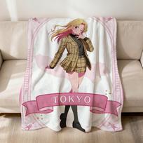 Anime Cute Manga O-oshi No Ko Fanart Flannel Soft Warm Plush Blanket Sofa Living Room Pet Hogar Bedroom Gift Home Car Portable 75x90cm
