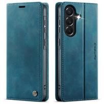 CaseMe Magnetinis atverčiamas odinis telefono dėklas, skirtas Samsung Galaxy A57 A37 A56 A55 A54 A37 A36 A35 A34 A33 A17 A15 A16 5G, su piniginės ir kortelių laikikliu For Galaxy A15 mėlyna