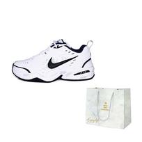 Nike Air Monarch 4 Black Warrior Leather Low top Chunky Sneakers Unisex Black White 415445-102 44.5