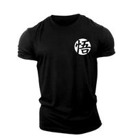 2026 naujas Dragon Ball Goku spausdinti vyriški treniruočių marškinėliai RaudonaJuodaBalta grynos medvilnės apvalios apykaklės marškinėliai 4XL