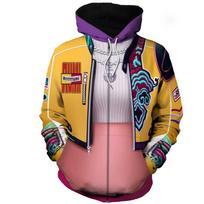 KPop Demon Hunters Cartoon Printed Women Men's Jackets Hooded Coats Casual Zipper Sweatshirts Male Tracksuit Fashion Jacket Mens Clothing Outerwear L yellow