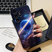 Kosminė planeta telefono dėklas Samsung S26 S25 S24 FE S23 S22 S21 Plus S20 Ultra Note20Ultra Juodas minkštas dėklas Galaxy S22 5G blue