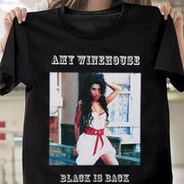 Amy Winehouse  Black Is Back Short Sleeve Cotton Black All Size T-Shirt KH1105 Unisex T-Shirt XXXL