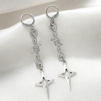 Fashion Minimalism Sliver Color Stereo Smooth Surface Heart-shaped Pendant Dangle Earrings for Women Hip-hop Punk Y2k Jewelry