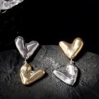 Original Fashion Splice Double Heart Irregularity Drop Dangle Earrings for Women Cute Sweet Party Stud Jewelry Accessory Gift