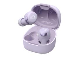 JVC Kenwood Victor Wireless Bluetooth Noise App 27 Hours Total Playback Ambient Sound Purple HA-A30T2-V Earphones, Ver. 5.3, Cancelling, Compatible, violetinė