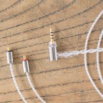 final C106 Silver Cord High Transmission MMCX TRRS Cable, High-Purity OFC, Speed, (2.5mm 4-pole Balanced)