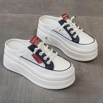 Half slippers women's summer new thick-soled bag head wearing lazy women's shoes one foot half drag cool slippers women 34