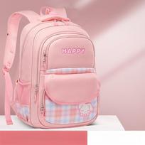 New Cartoon School Backpack For Girls With Multiple Compartments And Large Capacity rožinė