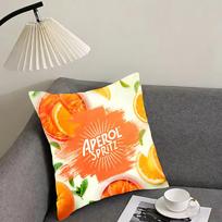 Classic A-Aperol S-Spritz Cushion Cover Elegant Comfort Pillowcase Sofa Bed Double-Sided Printed Invisible Zipper Home Decor Peach skin 18*18(CM)-1Pcs