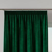 Velvetas Užuolaida ant raukšlėtos juostelės Velveteen Tamsiai žalias butelinis Lygus 140x240 cm