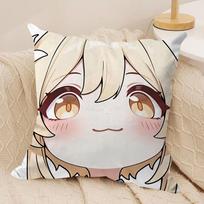 Lumine Cute Cute Genshin Impact Cushion Cover Silky Short Plush Invisible Zipper Dustproof Sofa Pillow Case For Home Decor Peach skin 18*18(CM)-1Pcs