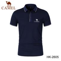 Camel 2024 m. pavasario/vasaros nauji siuvinėti Polo Cool Silk Cotton Vyriški, kvėpuojantys viršūnės greitai džiūstantys polo marškinėliai, drėgmę sugeriantys polo marškinėliai L tamsiai mėlyna spalva