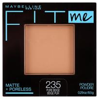 Maybelline Fit Me Matte Poreless Presuota veido pudra, Pure Beige, 0,29 oz