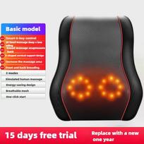 Electric Cervical Pillow For Neck Airbag Ttraction Shiatsu Head Body Back Waist Massager Car With Heating Vibrating Massage US Plug red