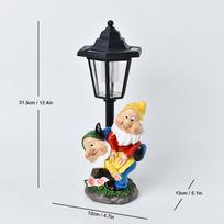 Solar Garden Lamp Resin Cute Figurine Light Animal/ Child/ Gnome Decorative Lamp Lawn Courtyard Garden Decoration