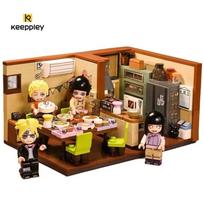 Keeppley Naruto Anime Surrounding Building Blocks Himawari Uzumaki's Birthday Assembly Model Children's Toy Birthday Gift