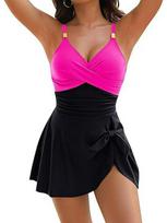 Women's Slimming One-Piece Swimsuit with Cross Backless Design - Multi-Color Extra Large