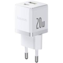 Baseus Palm Fast Charger USB-A + USB-C 20W / White