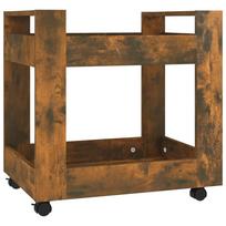 Office Trolley Smoked Oak Finish 60 x 45 x 60 cm Engineered Wood