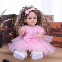 KEIUMI 55 cm Reborn Baby Doll Full Silicone Vinyl Lifelike Princess Newborn Babies Doll Toy suit Kids Early Educational Christmas Gifts 22 inch about 55 cm