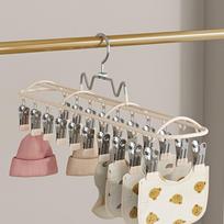 with 20 Clips Clothes Drying Hanger Windproof Clothes Hanger Underwear Holder  Travel balta