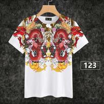 HAAR T-Shirt No. 123 Dragon, Red, Flower A
