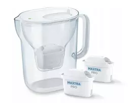 Brita Style Essential+ vandens filtro ąsotis su 2 MaxtraPro PP kasetėmis (2,4 l, balta)