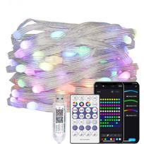 5-20M Kalėdinės girliandos stringas BT Muzika WS2812B RGBIC Apšvietimas Adresuojamas Vakarėlio Vestuvių Girliandos Dekoracija Lauko USB 10M 100LED