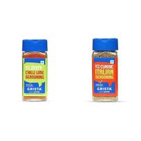 CRISTA International Multipurpose Combo - 1 | Chilli Lime Seasoning X 1, 50 gms & Classic Italian Seasoning X 1, 40gm | No Added Colours