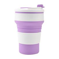 Sulankstomas silikoninis kelioninis puodelis kempingui ir sportui 350ML