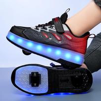 NEW 4 Wheel Speed Roller Skates Shoes for Boys and Girls LED Roller Skates for Children's Racing Ice Skating Sneaker with Wheels 29