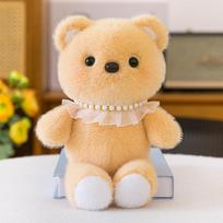 Boutique pearl running bear eight-inch scratch doll machine plush toy wedding throwing rabbit cat fox 25cm【0.12kg】