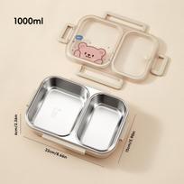 2/3 Grids 304 Stainless Steel Bento Lunch Box Microwave Safe Portable Leak-proof Divided Food Container For Kids Students N