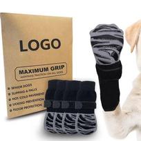 4pcs Anti-Slip Dog Socks Strong Grip Silent Paw Protection Socks Anti-licking Adjustable Band Cat Socks for Floor Protection XS