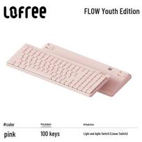 Lofree Flow 100 klavišų trigubo režimo tarpiklinė žemo profilio mechaninė klaviatūra rožinė